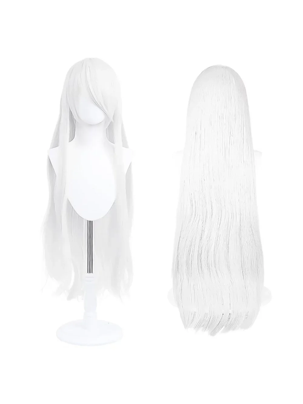 Women's White 100 Cm Heat Resistant Universal Straight Costume Long Wigs